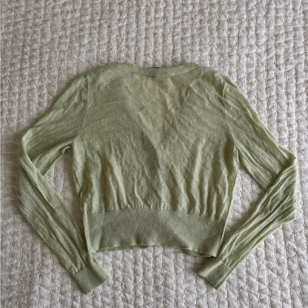 Everlane The Featherweight Alpaca Cardigan Small Green - Picture 6 of 12